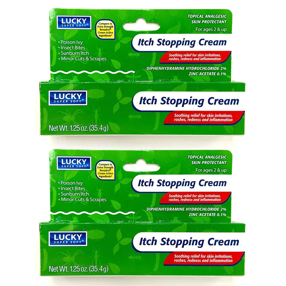 2Pk Anti Itch Stopping Cream Analgesic Itch Skin Irritation Ointment Rash 1.25oz