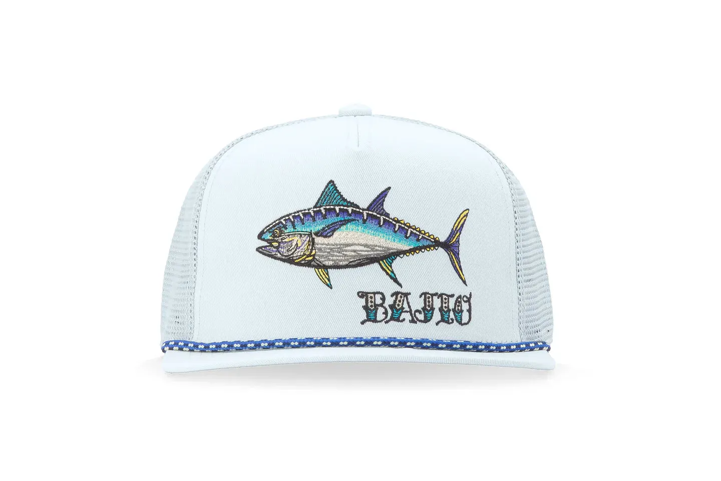 Bluefin Tuna Flat Brim Twill Trucker Hat - Sky Blue