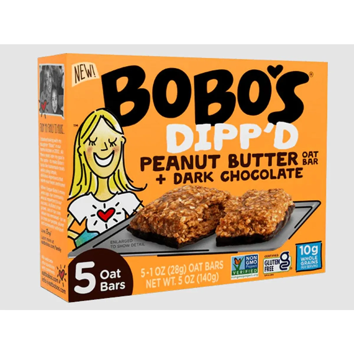 Bobos Dipp'd Peanut Butter Oat Bars   Dark Chocolate