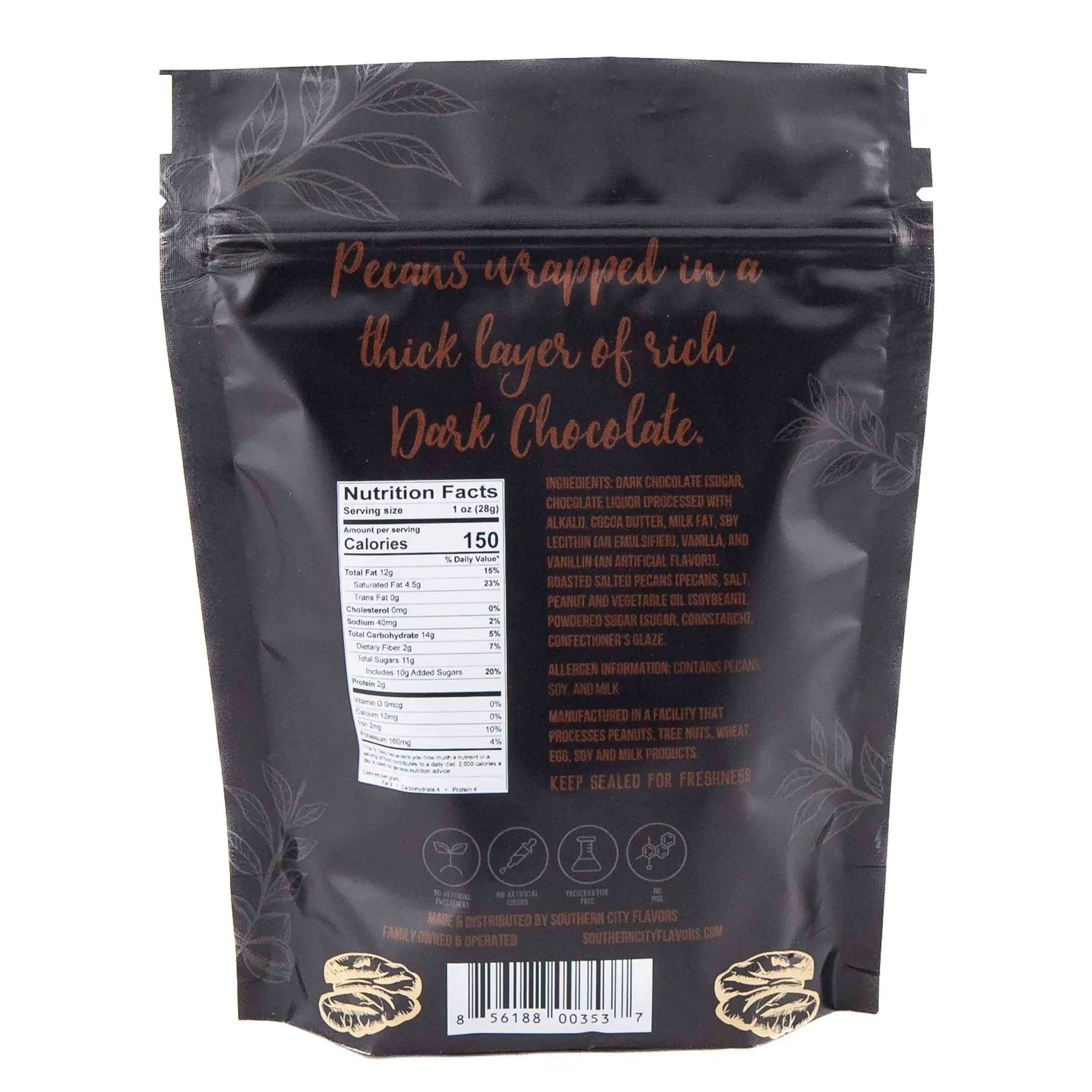 Dark Chocolate Pecans-8oz