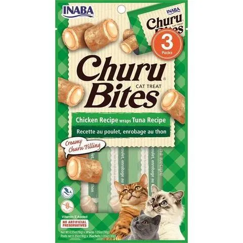 Inaba Churu Bites Chicken Wraps with Tuna Cat Treats 30g x 6