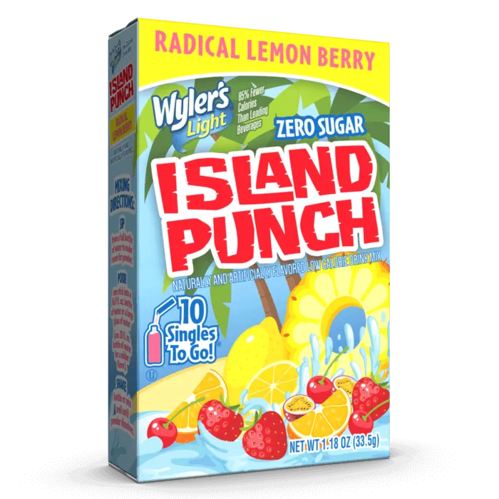 Island Punch Radical Lemon Berry Zero-Sugar Singles To Go Drink Mix