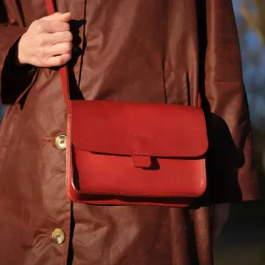 Kate Sheridan Crossbody Tab Handbag in Redcurrant