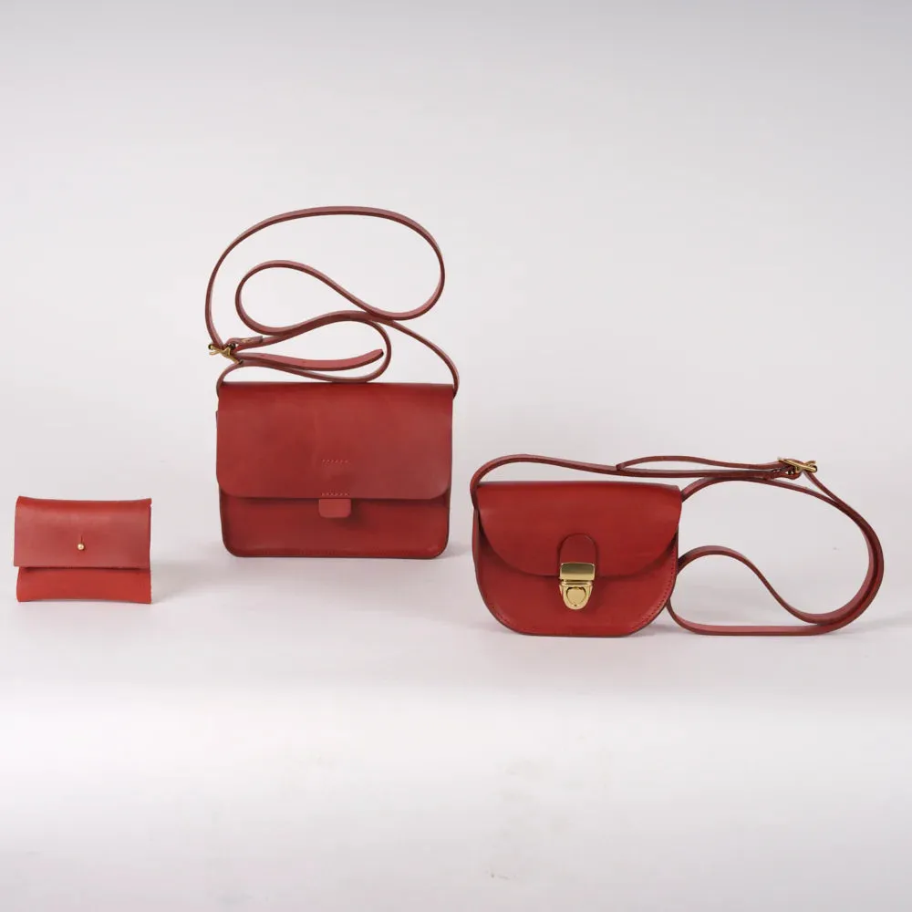 Kate Sheridan Crossbody Tab Handbag in Redcurrant