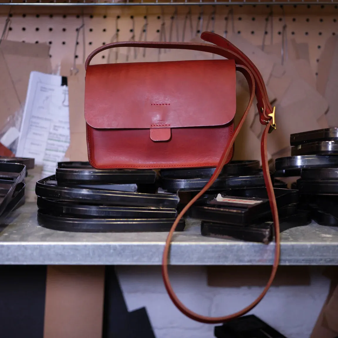 Kate Sheridan Crossbody Tab Handbag in Redcurrant