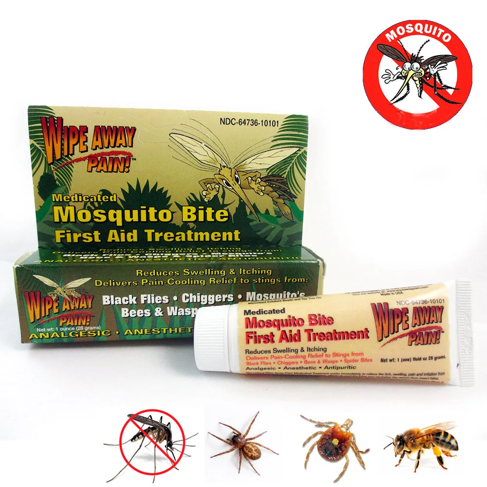 Mosquito Medicated Relief Gel Wipe Away Pain Anti Itch Insect Bite First Aid New
