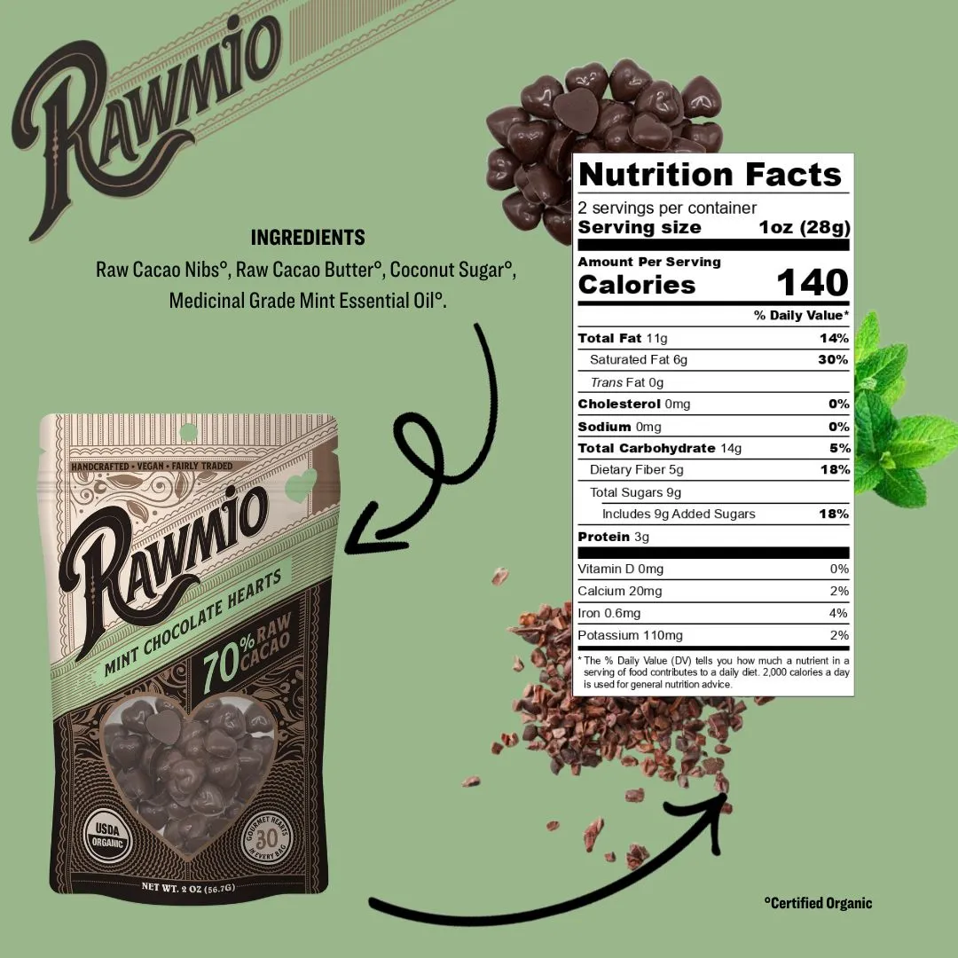Raw Mint Chocolate Hearts