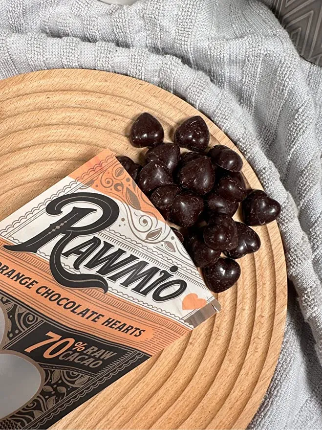 Raw Orange Chocolate Hearts