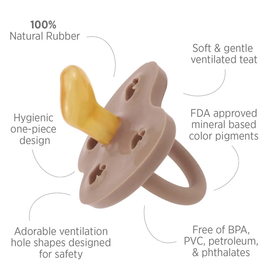 Round Natural Rubber Pacifier - Rosewood by Hevea