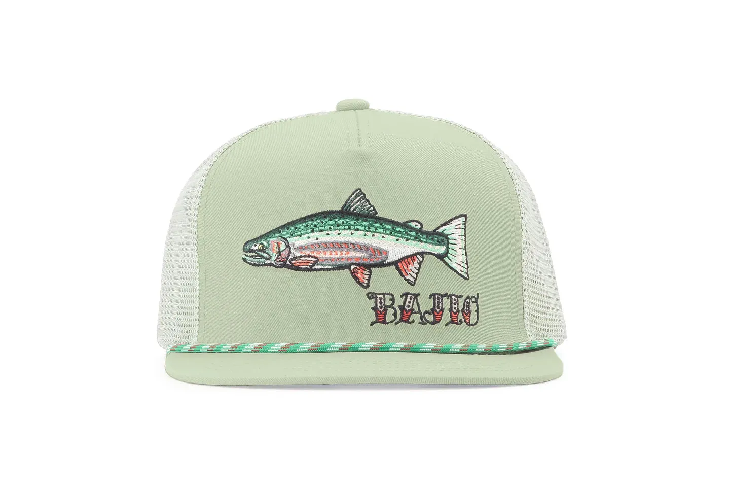 Steelhead Flat Brim Twill Trucker Hat - Olive Green