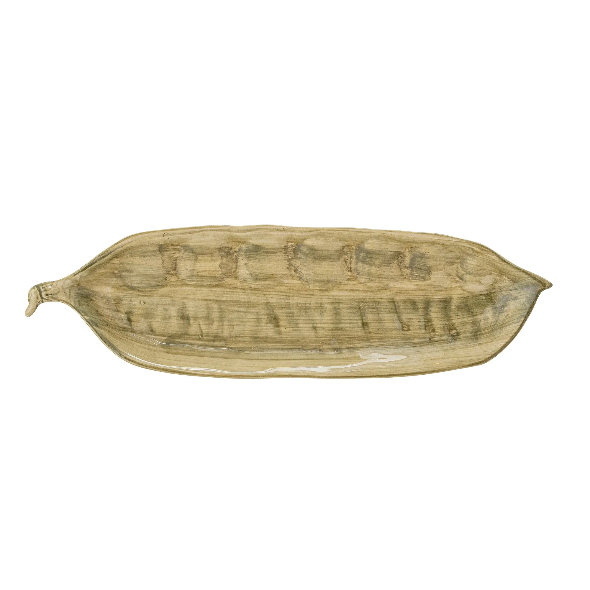 Stoneware Veggie Series - Green Peapod Plate