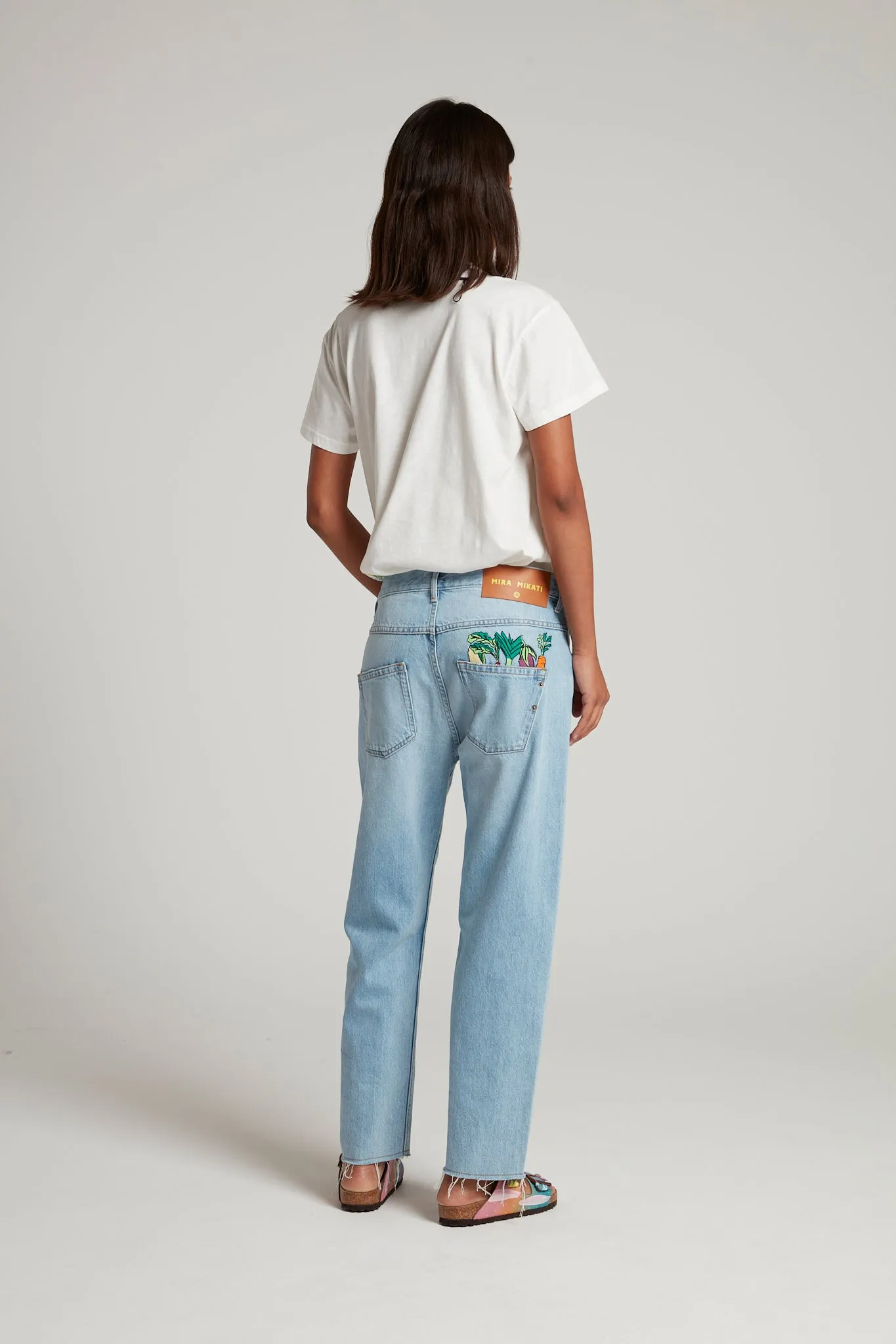 Vegetable Embroidered Denim Jeans
