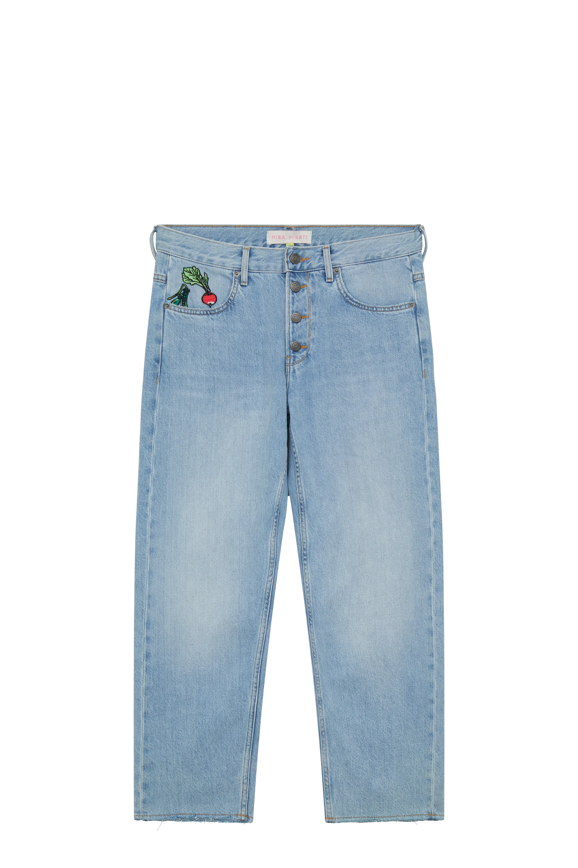 Vegetable Embroidered Denim Jeans